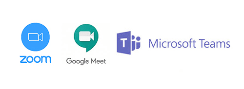 ZOOM,Google Meet,Microsoft Teams